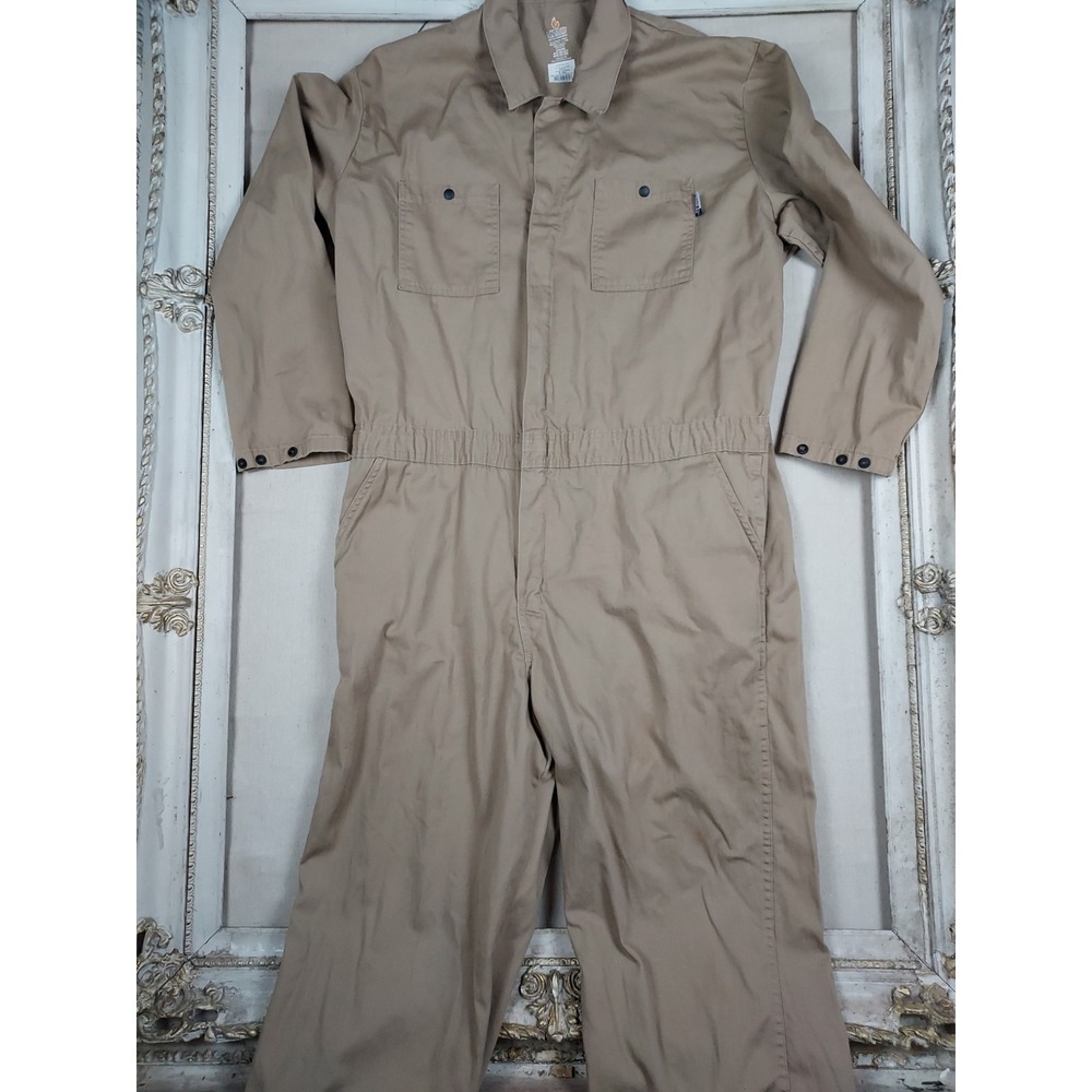 Lapco FR CAT 2 Coveralls Mens XL Regular Khaki Flame Resistant NFPA 2112Workwear